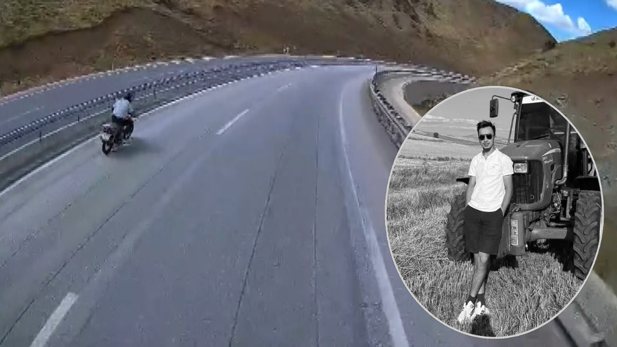 Erzincan’da yeni aldığı motosikletle ölüme gittiği anlar kamerada