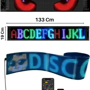 Kişiselleştirilebilir Matrix Car LED Ekran (133x19cm)
