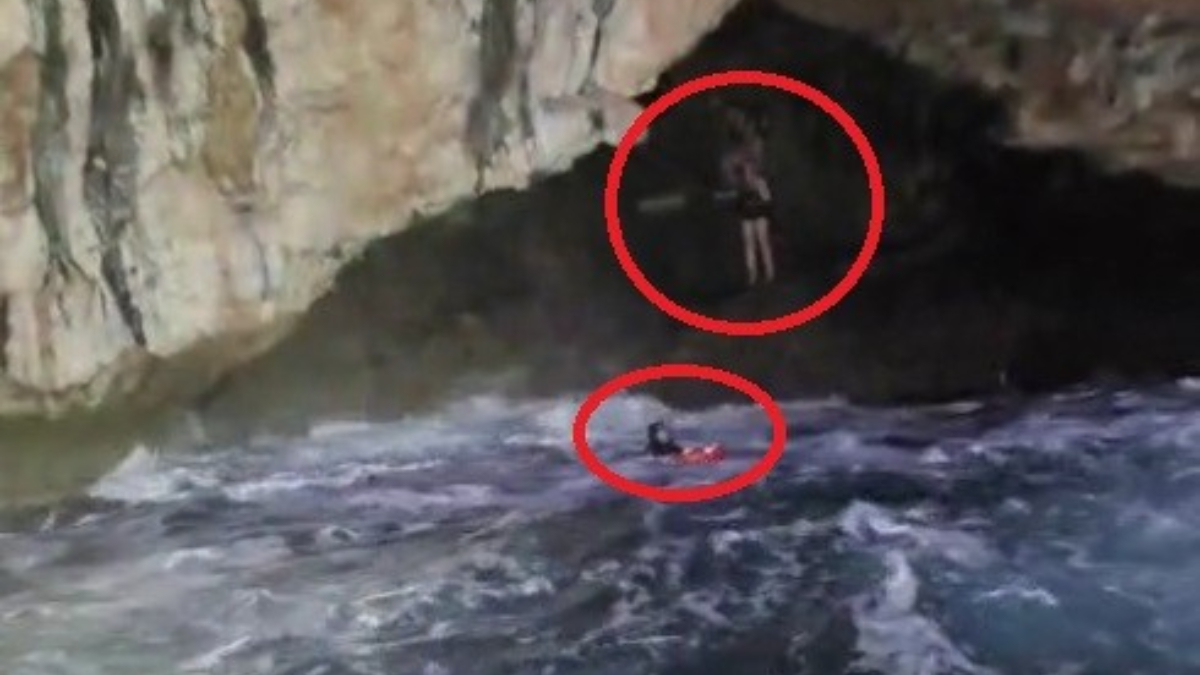 Antalya’da SUP board yapan gençler falezlerde mahsur kaldı: Film gibi kurtarma operasyonu