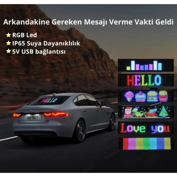 Kişiselleştirilebilir Matrix Car LED Ekran (60x12cm) - Görsel 4