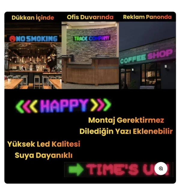 Kişiselleştirilebilir Matrix Car LED Ekran (133x19cm) - Görsel 4