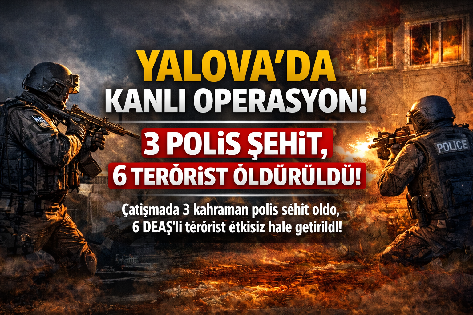 Yalova’da DEAŞ Terör Örgütüne Operasyon: 3 Şehit