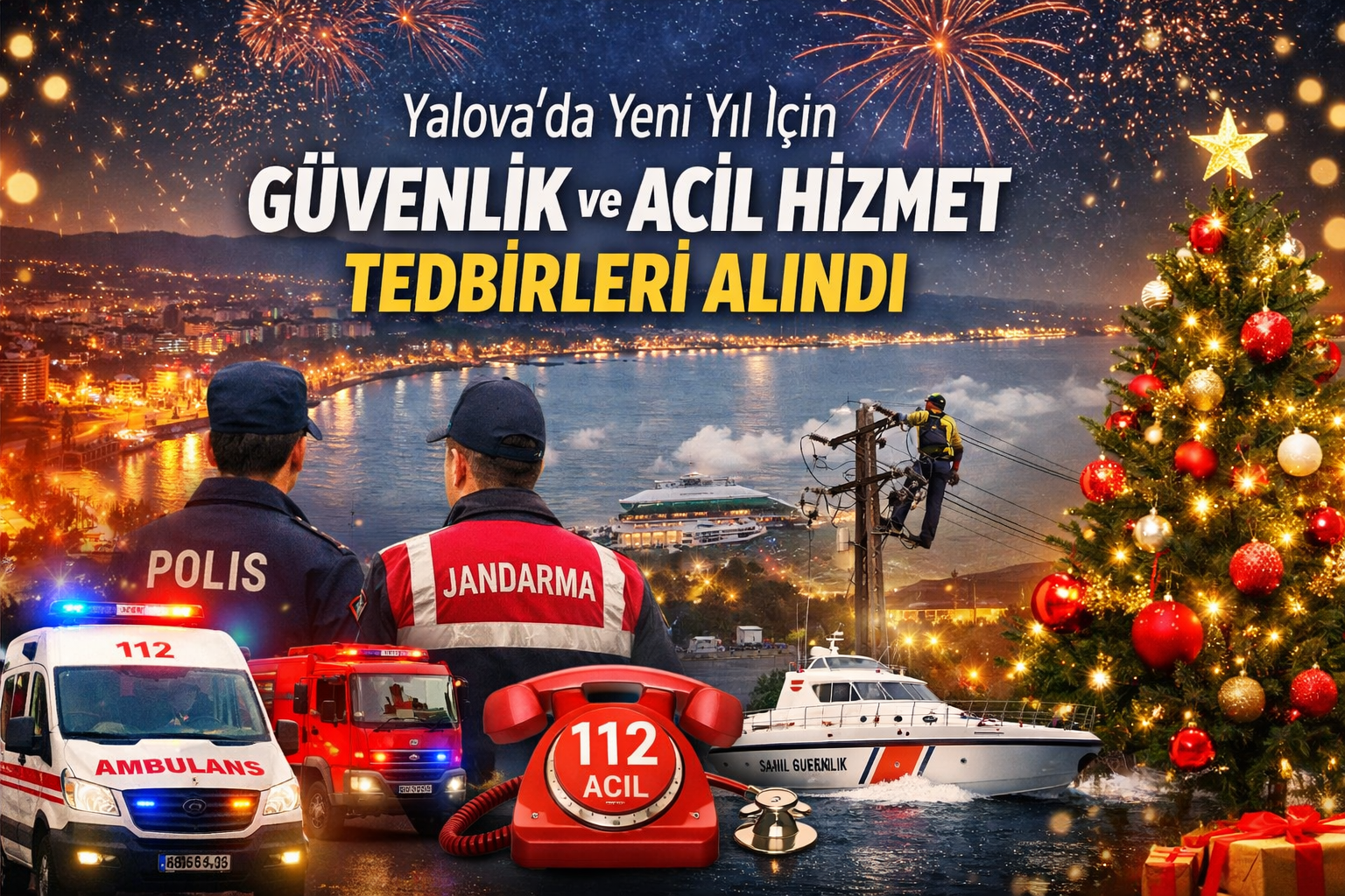 Yalova’da Yeni Yıl İçin Güvenlik ve Acil Hizmet Tedbirleri Alındı