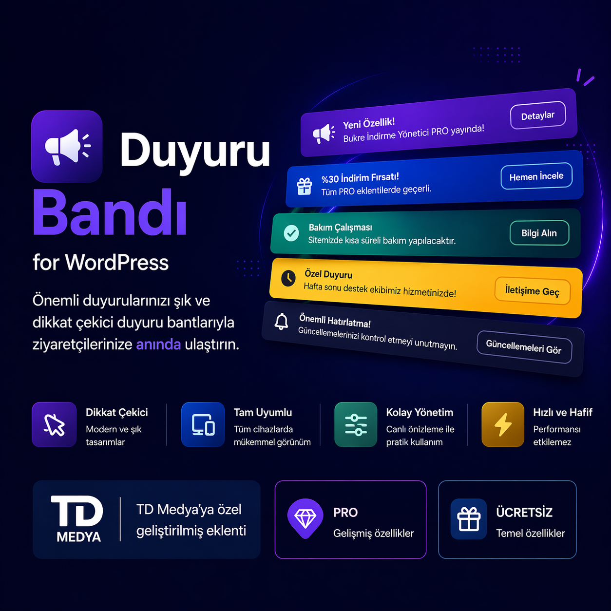 WordPress Duyuru Bandı Eklentisi