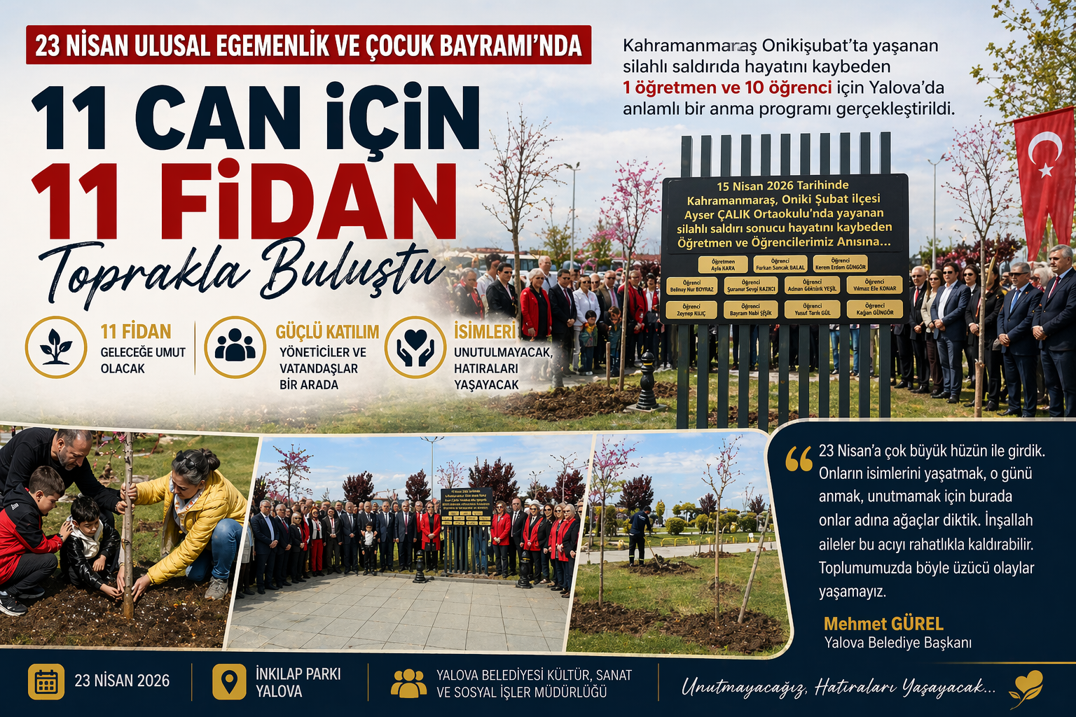 Okul Saldırısında Hayatını Kaybeden Canlarımız için Anlamlı Anıt