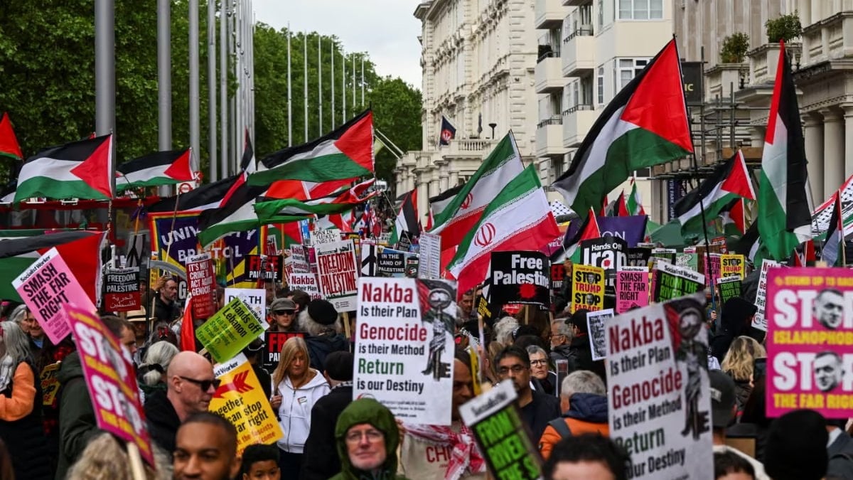 Londra’da Nakba yürüyüşü: Aşırı sağcılardan provokatif karşı yürüyüş