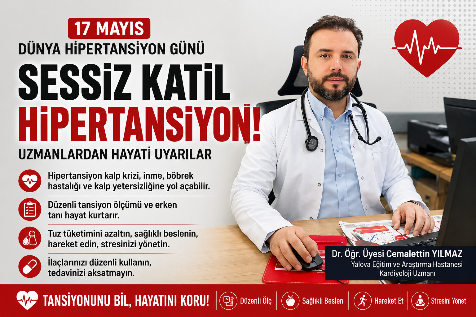 Uzmanlardan Hipertansiyon Uyarısı: “Sessiz Katil”e Karşı Düzenli Tansiyon Ölçümü Şart