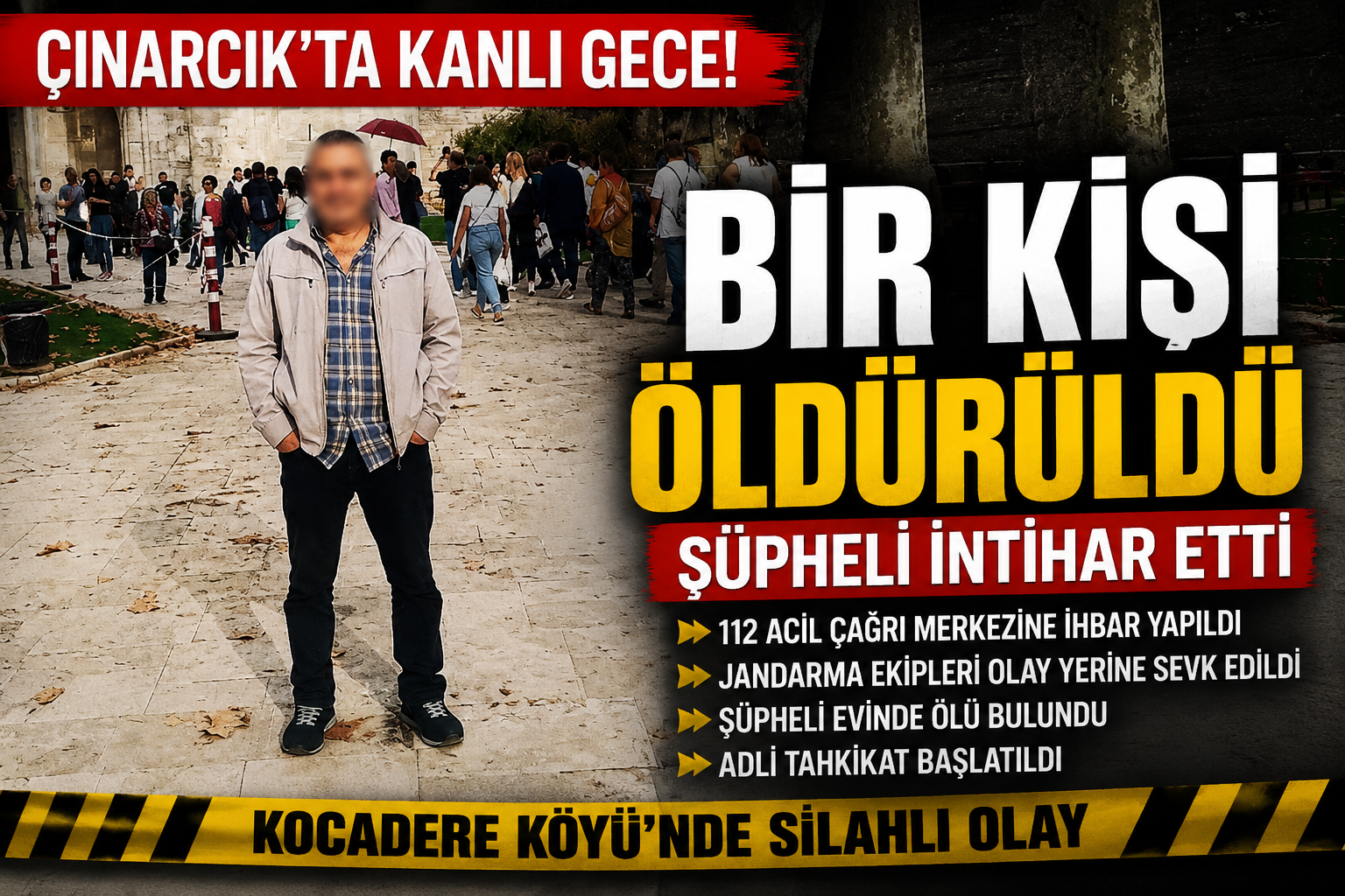 Çınarcık’ta Kanlı Gece: Bir Kişiyi Öldüren Şüpheli İntihar Etti