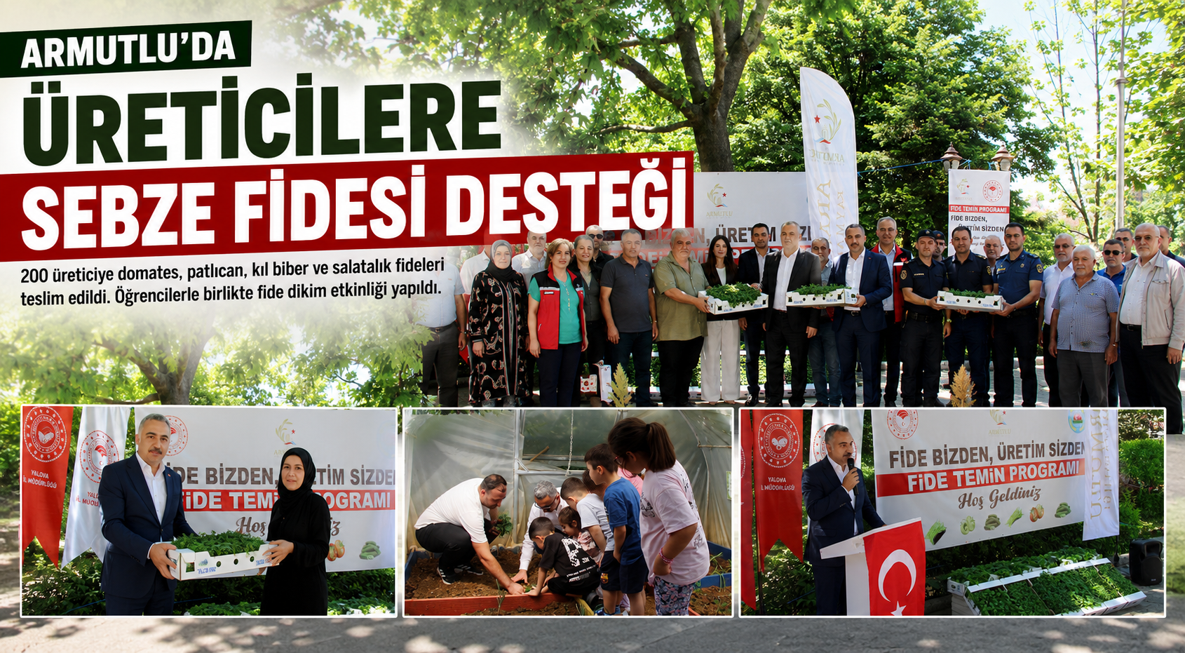 Armutlu’da Üreticilere 20 Bin Adet Sebze Fidesi Desteği