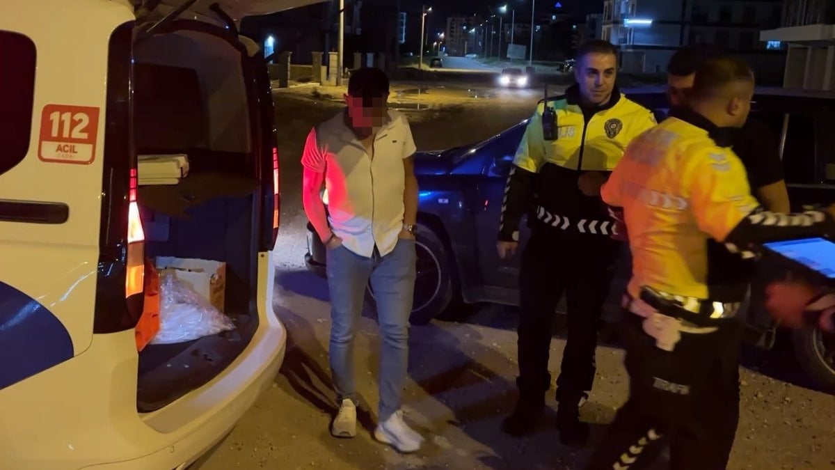Aksaray’da kaza yapan sürücünün alkolmetre tepkisi