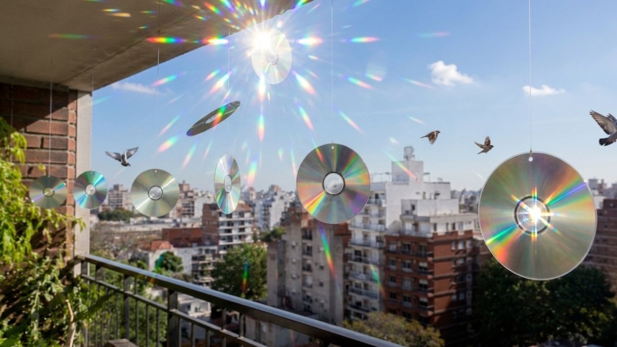 Balkonların yeni bekçisi: Kuşları uzak tutmak için eski CD’leri böyle kullanın
