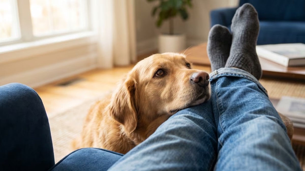 Köpekler kafasını neden sahibinin bacağına yaslar: Uzmanlar açıklıyor