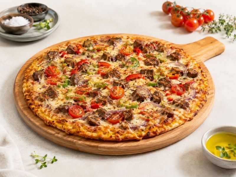 Bol Malzemeli Kavurmalı Karnabahar Pizza Tarifi