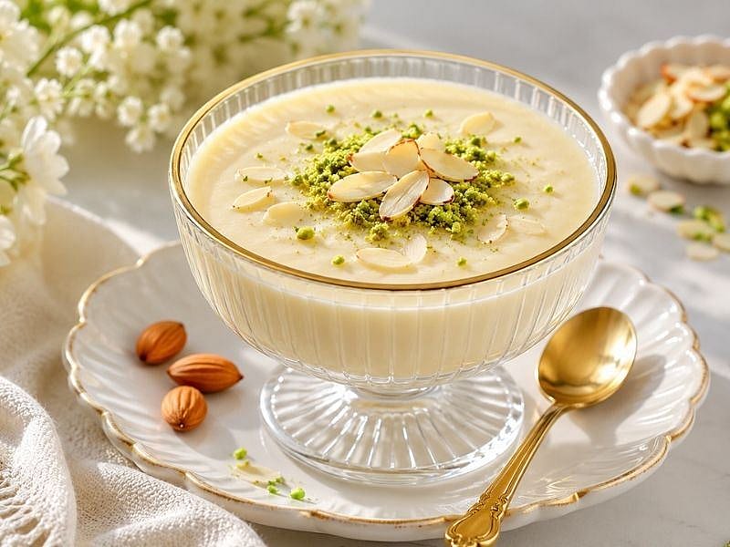 Pastane Usulü Bademli Keşkül Tarifi