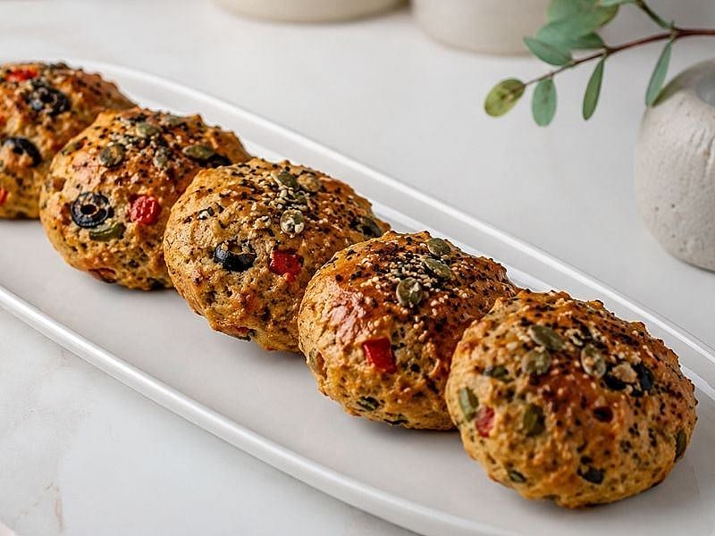 Pizza Tadında Yulaflı Poğaça Tarifi