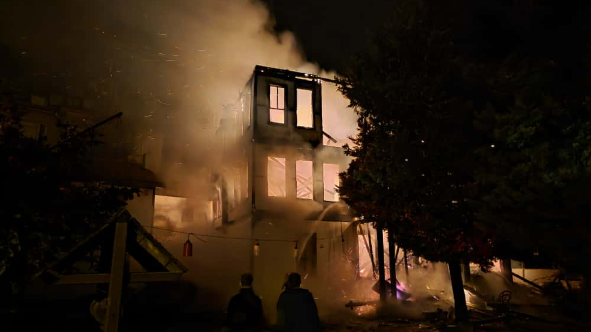 Bolu’da tarihi konakta yangın