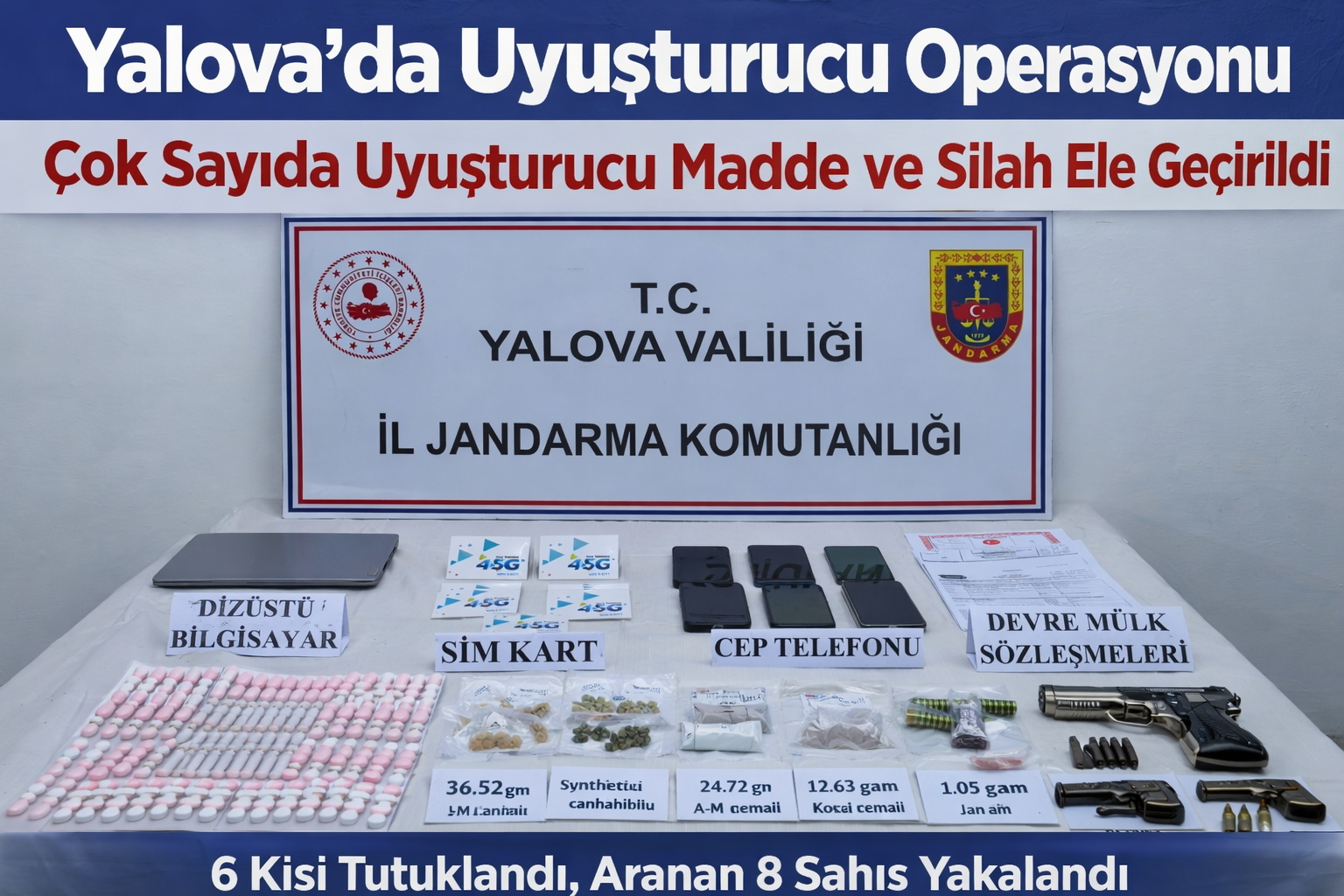 Yalova’da Uyuşturucuya Büyük Darbe: 6 Şüpheli Tutuklandı