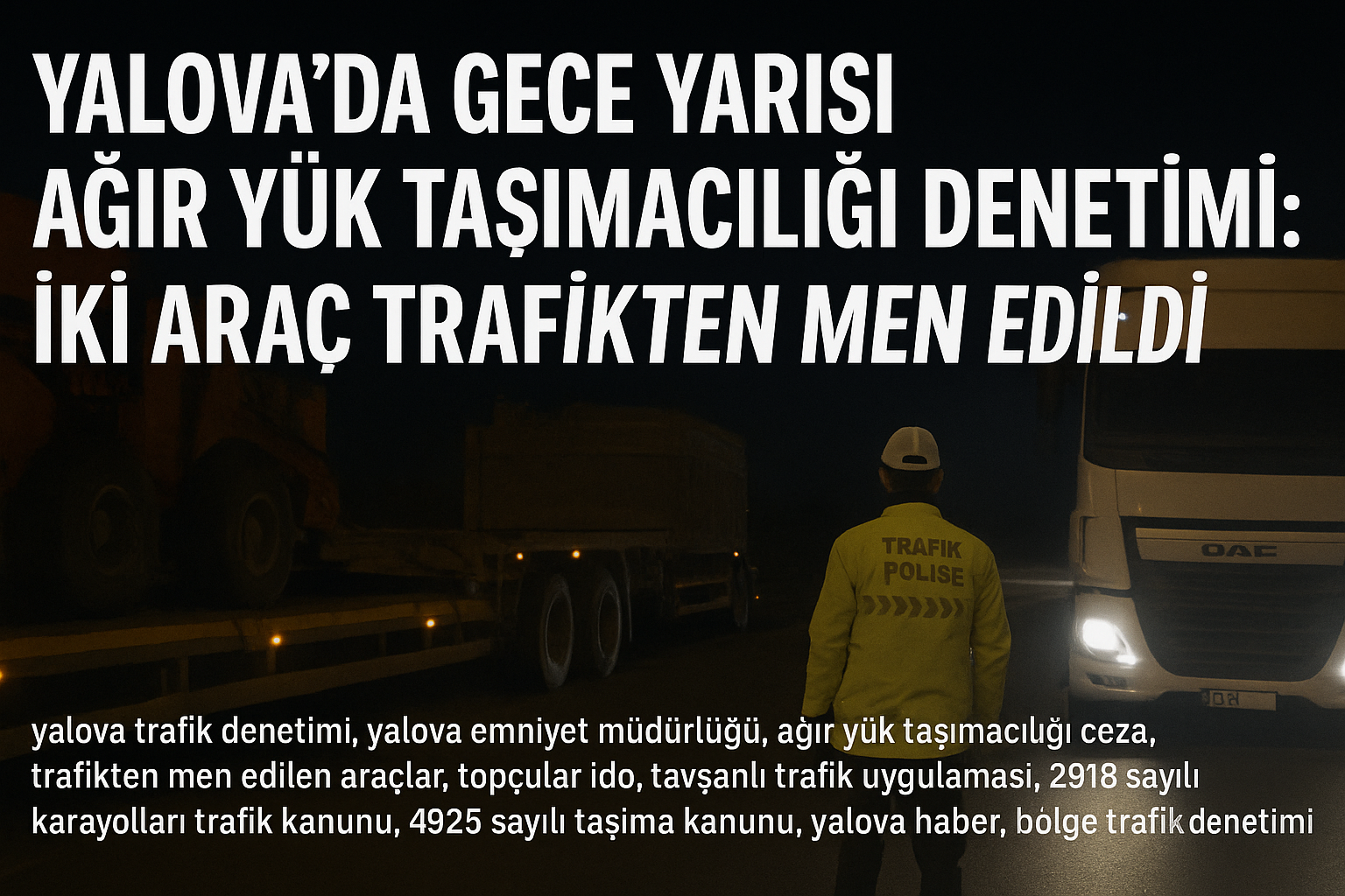 Yalova’da Gece Yarısı Ağır Yük Taşımacılığı Denetimi