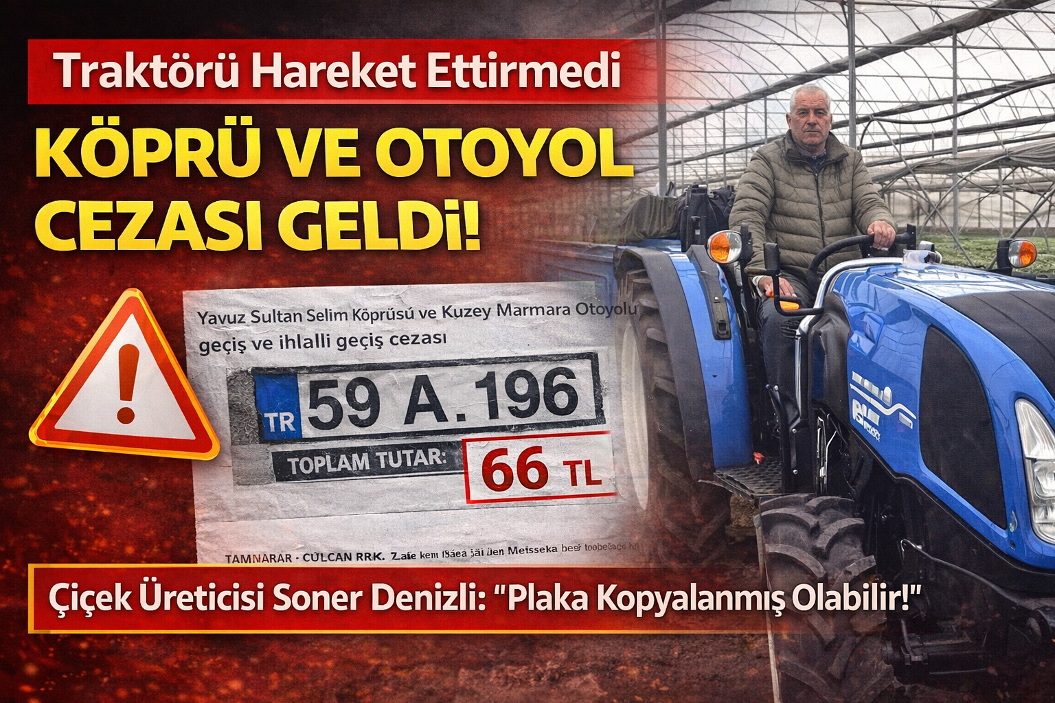 Serasına Kamyonla Getirdiği Traktöre Köprü ve Otoyol Cezası Geldi