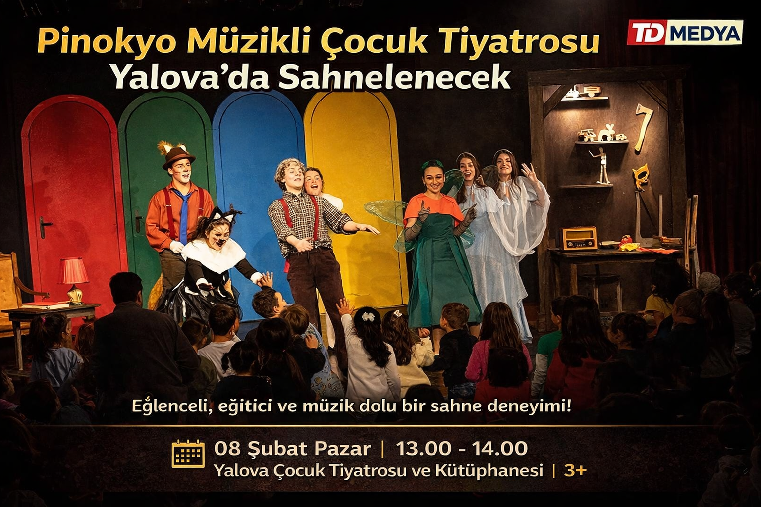 Pinokyo Müzikli Çocuk Tiyatrosu Yalova’da Minik İzleyicilerle Buluşuyor