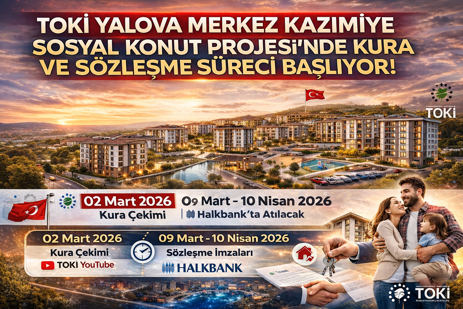 TOKİ Yalova Merkez Kazımiye 703 Konut Projesi | Kura 02 Mart 2026