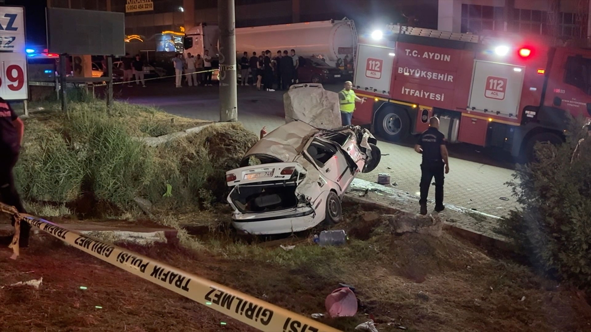 Aydın’da 1 kişinin öldüğü zincirleme trafik kazası kamerada