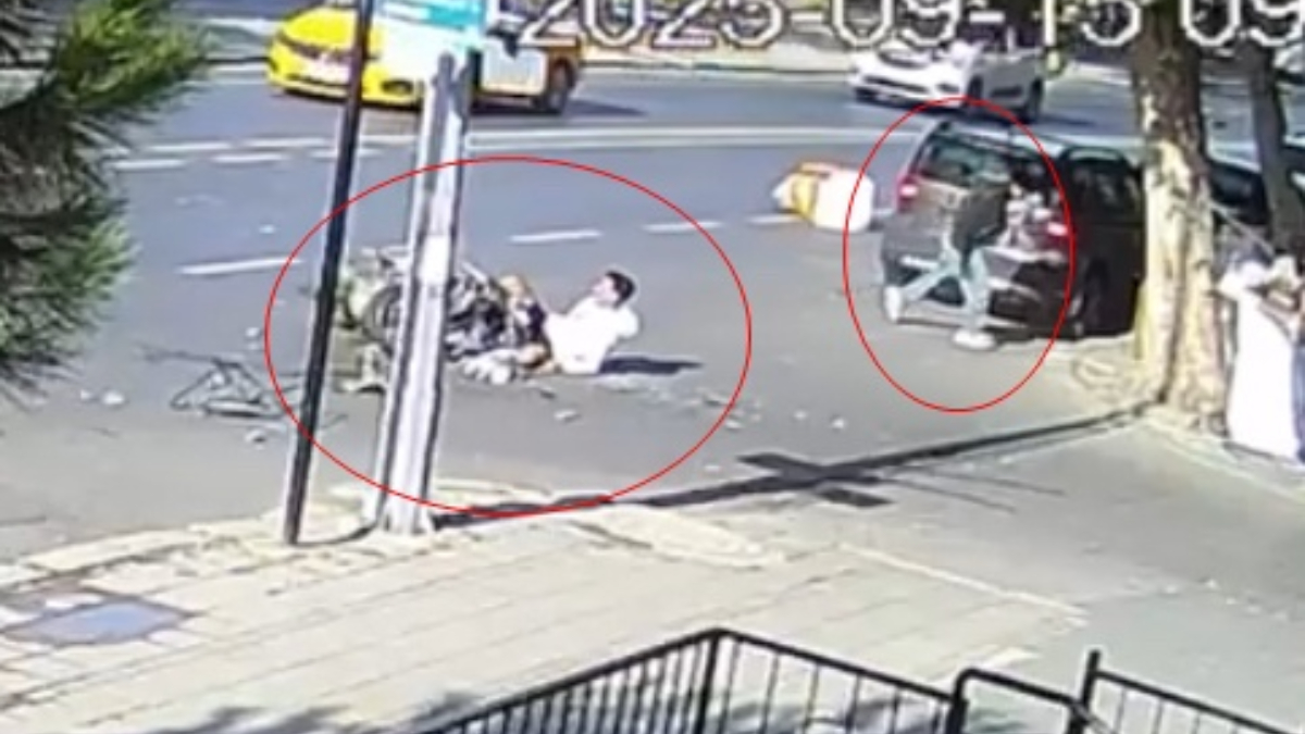 Tekirdağ’da feci kazada motosikletli ölümden döndü