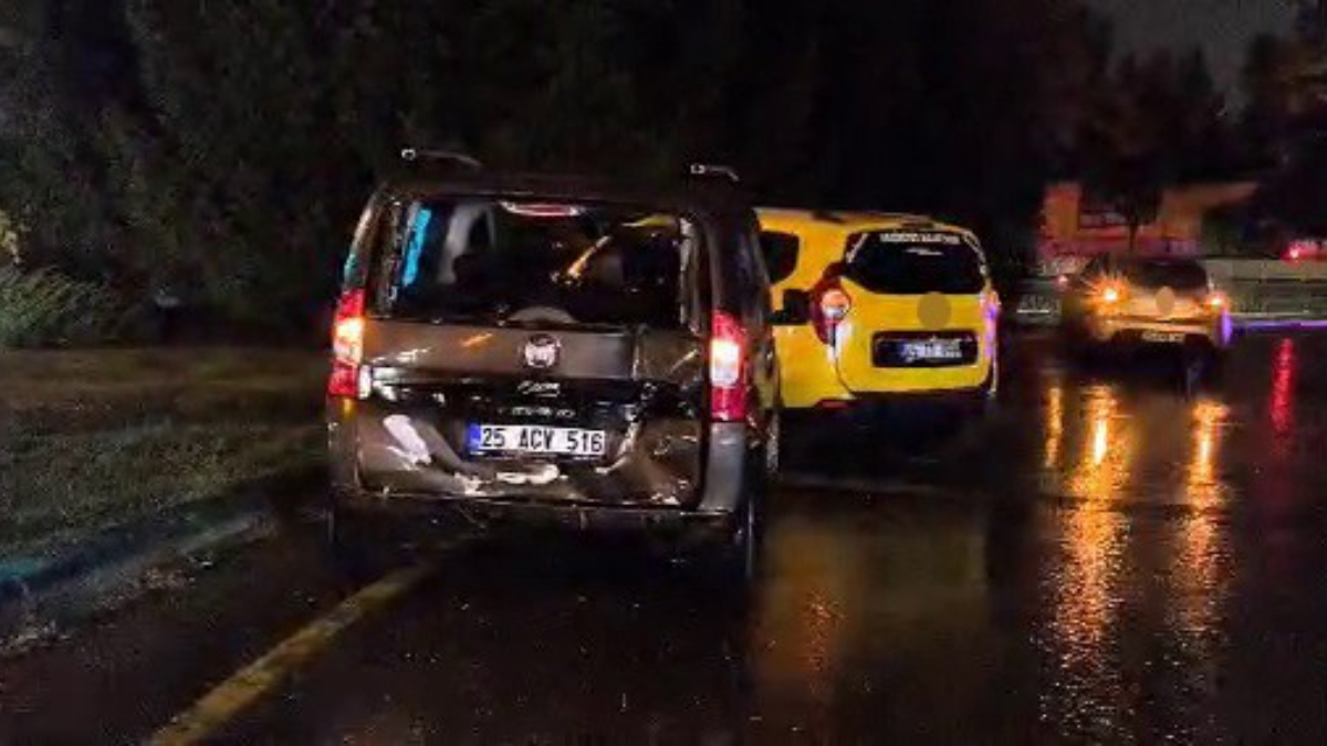 Erzurum’da kaza: 8 araç birbirine girdi