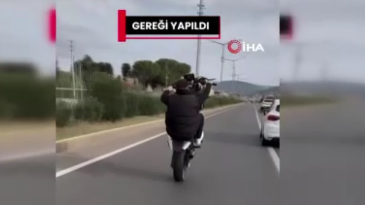 Sinop’ta tehlikeli sürüş yapan motosikletliye ceza