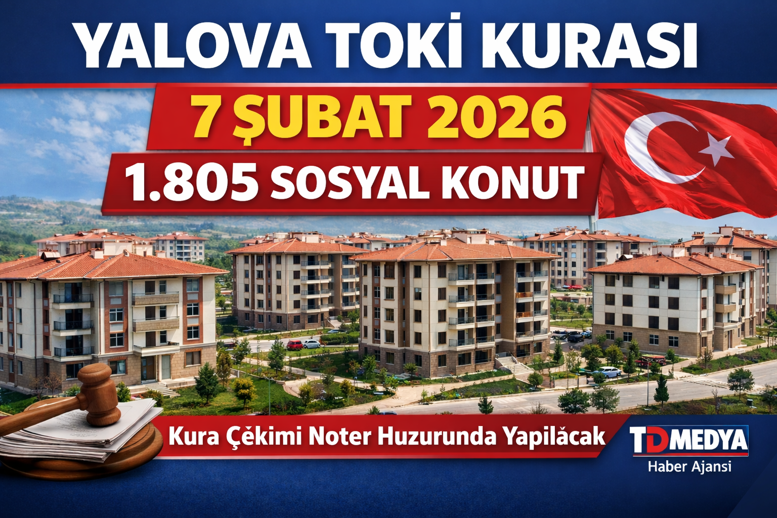 Yalova TOKİ Kurası 7 Şubat 2026’da Çekilecek | 1.805 Sosyal Konut